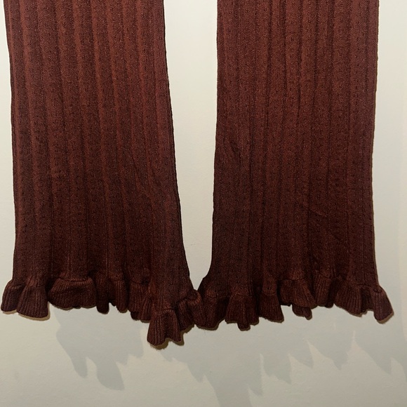 ZARA knit sweater ruffle flare pants - Picture 3 of 8